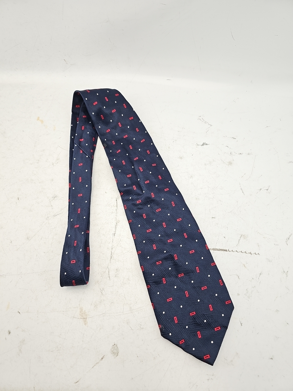 Dolce & Gabbana Navy Silk Tie with Pin-Up Detail